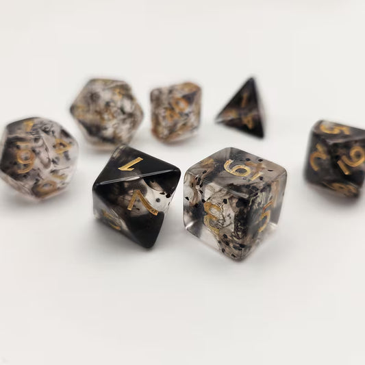 Smoke & Gold Polyhedral Dice Set