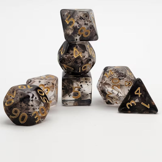 Smoke & Gold Polyhedral Dice Set