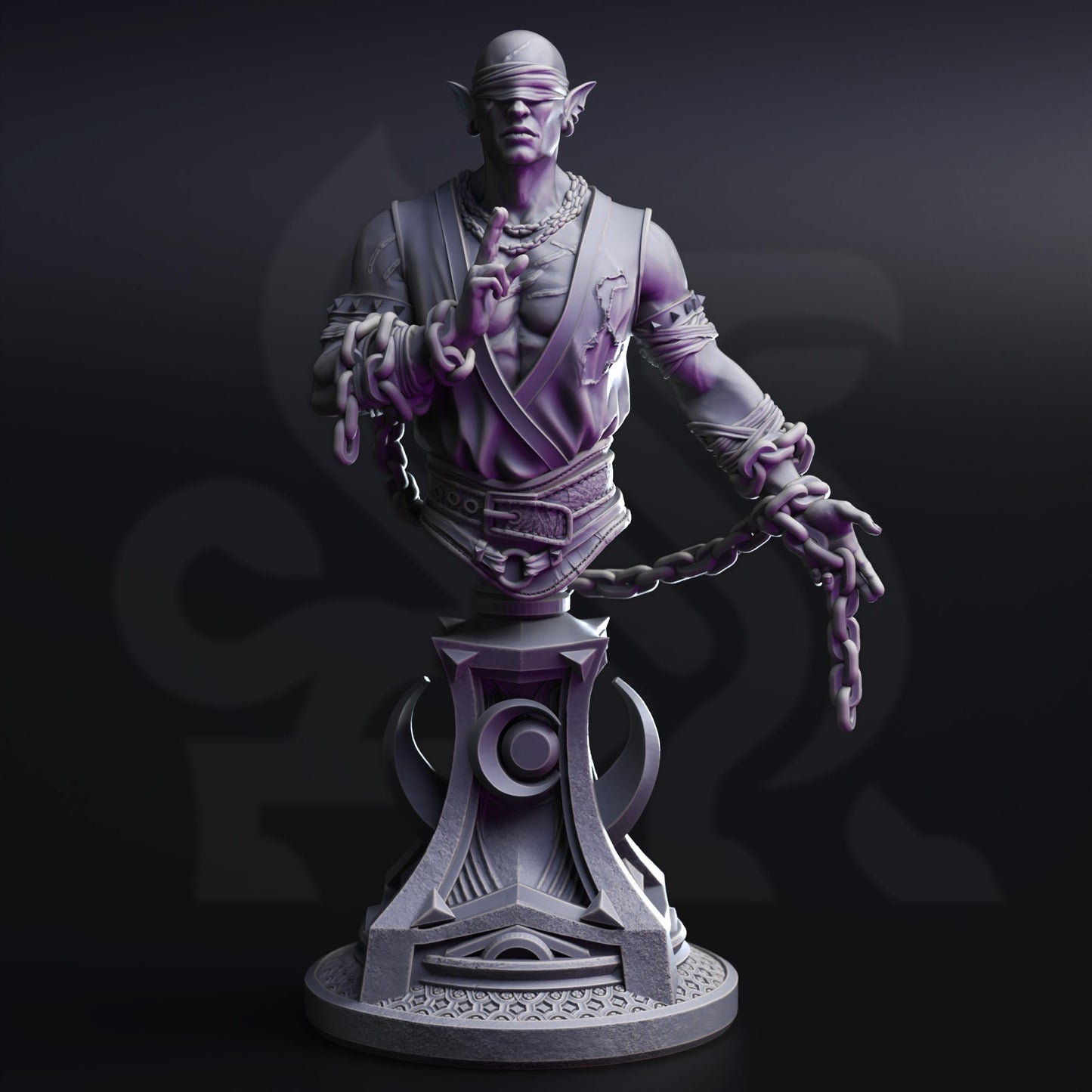 Uxas the Reborn, Drow Lunar Monk Bust
